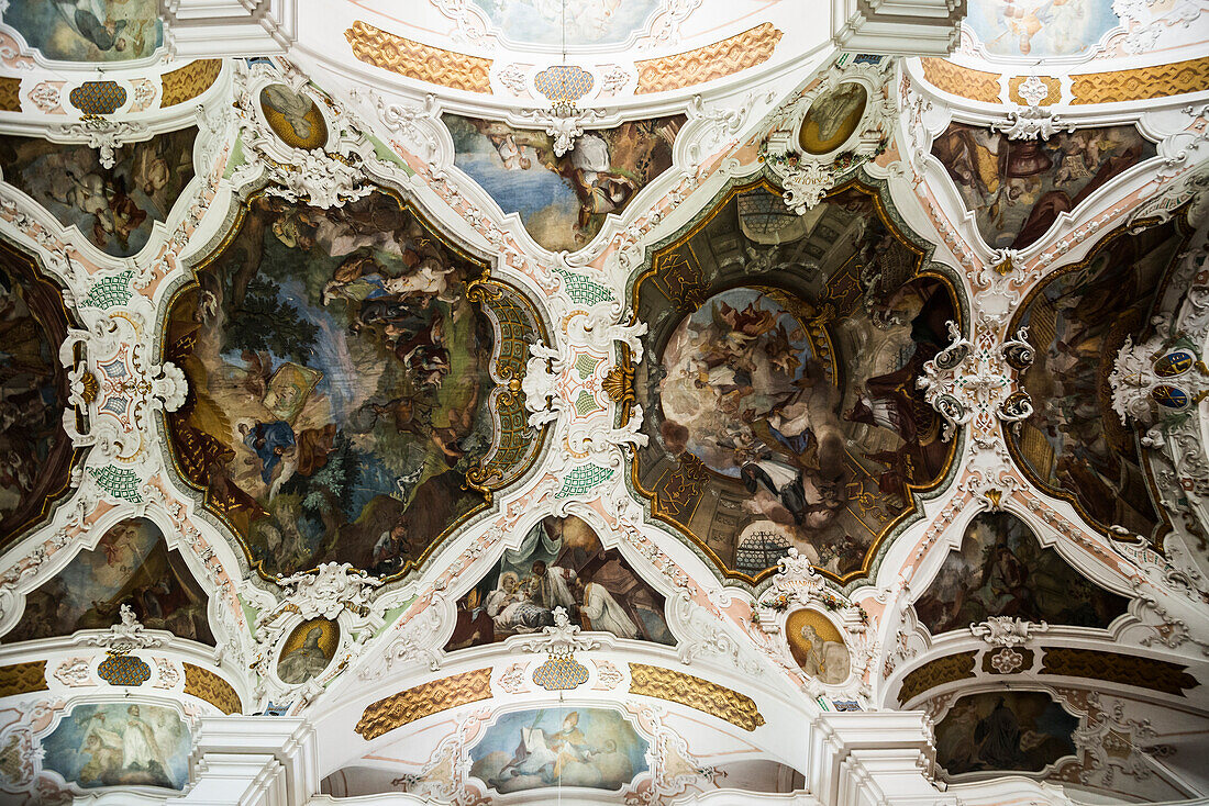 Interior view of St. Martin monastery church, Benedictine Archabbey of Beuron, Beuron, Upper Danube Nature Park, Upper Danube Valley, Danube, Swabian Alb, Baden-Württemberg, Germany