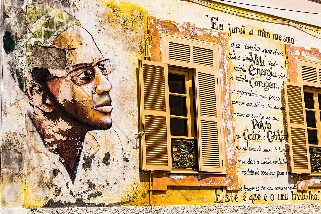 Mural on a house in Cape Verde, Africa