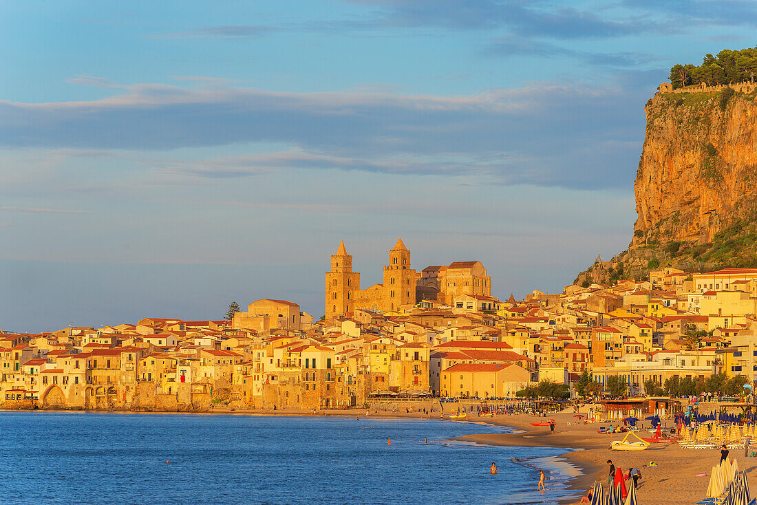 View of Cefalu town, Cefalu, Sicily, Italy