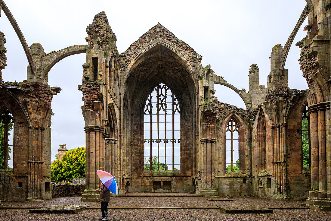 Melrose Abbey, Abtei-Ruine, Zisterzienser, Kloster, Borders, Schottland, UK 