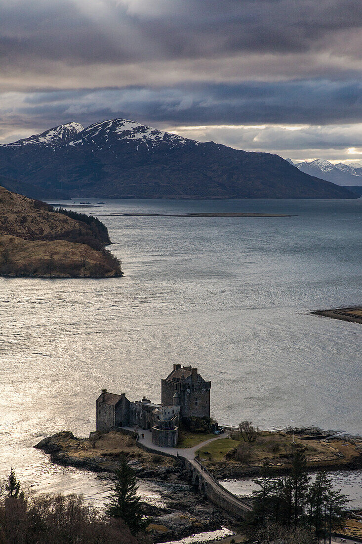 Eilean Donan Castle on Loch Duich, Highlands, Dornie, Scotland, UK