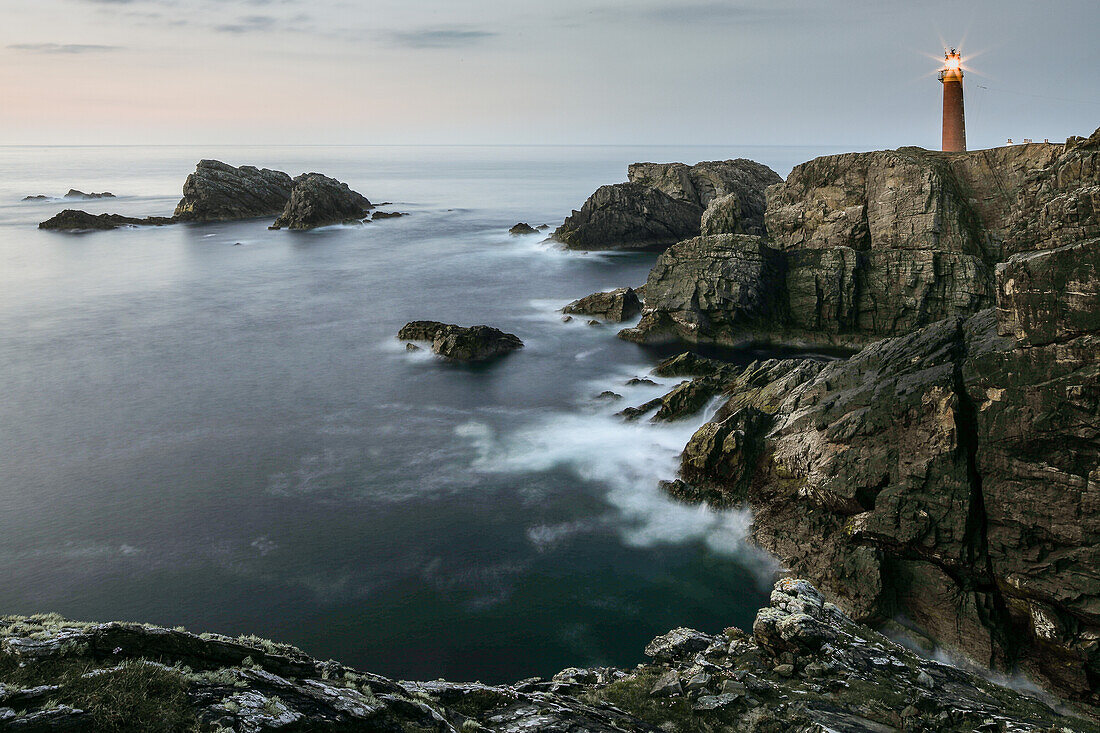 Lighthouse at Butt of Lewis Hebrides, northern tip of the Isle of Lewis, Outer Hebrides, Scotland UK