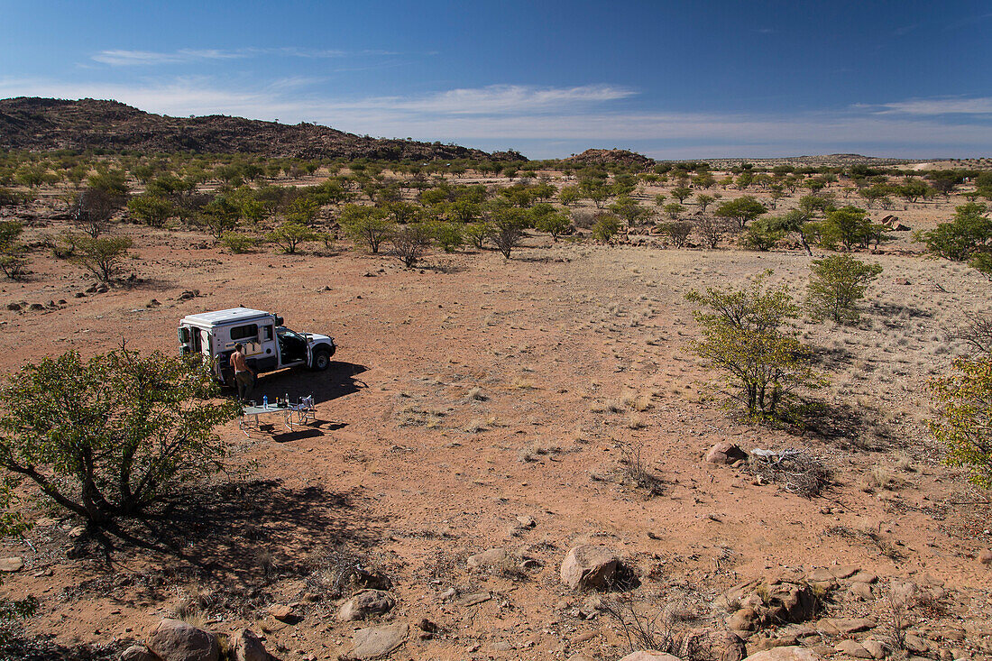 Frühstück in der einsamen Wüste, Namibia