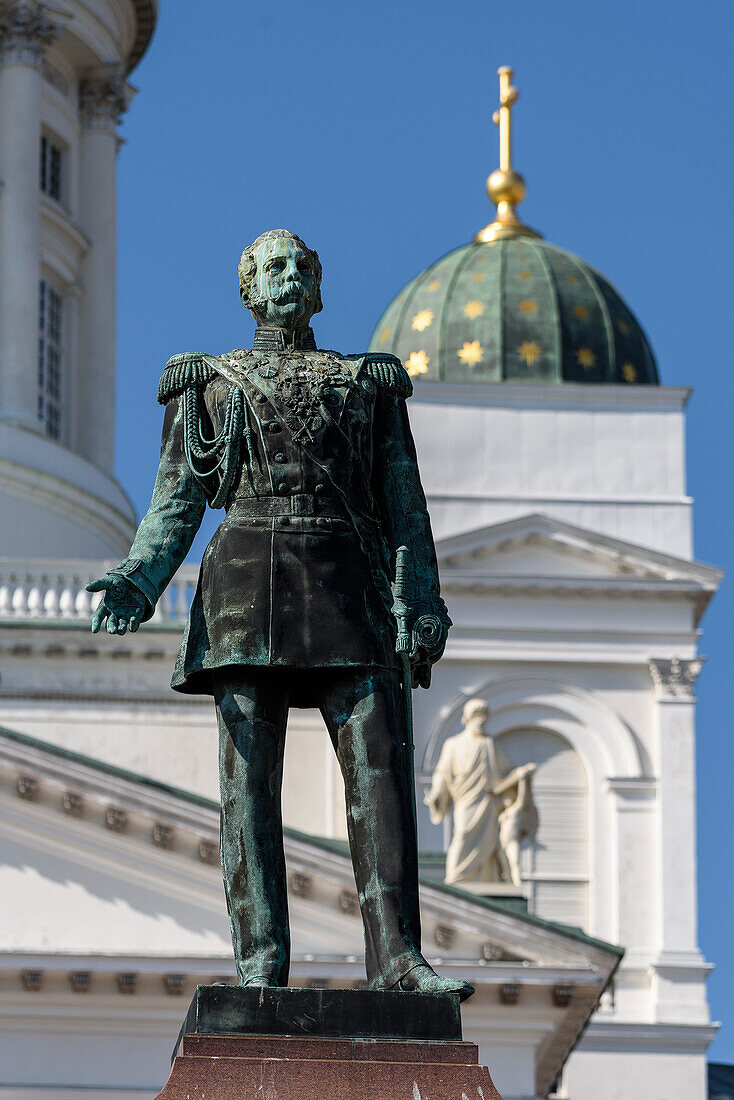 Cathedral Square with Alexander statue, Helsinki, Finland