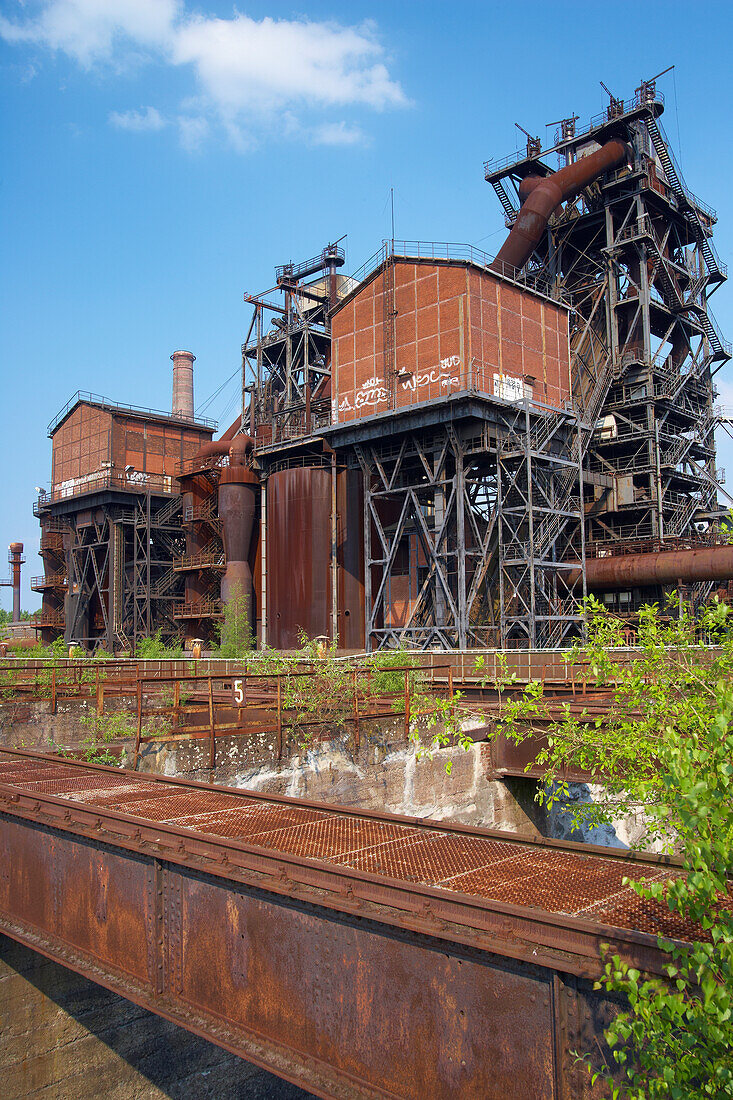 1985 stillgelegte Meidericher Eisenhütte, Landschaftspark Duisburg-Nord, Route der Industriekultur, Ruhrgebiet, Nordrhein-Westfalen, Deutschland, Europa