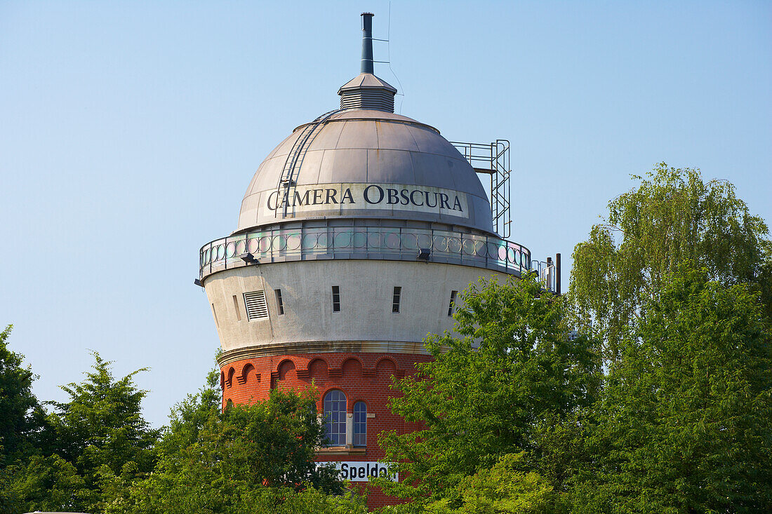 Camera Obscura bei Schloss Broich in Mülheim an der Ruhr, Ruhrgebiet, Nordrhein-Westfalen, Deutschland, Europa