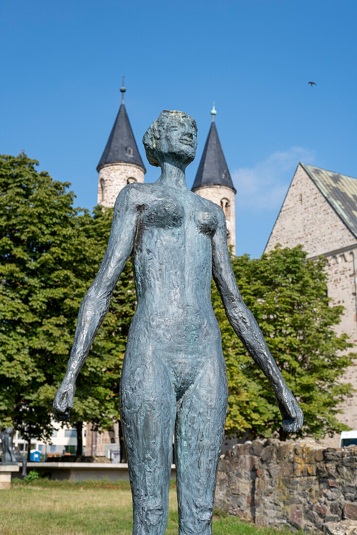 Swimmer by Jenny Mucchi-Wiegmann, Magdeburg Sculpture Park, Saxony-Anhalt, Germany