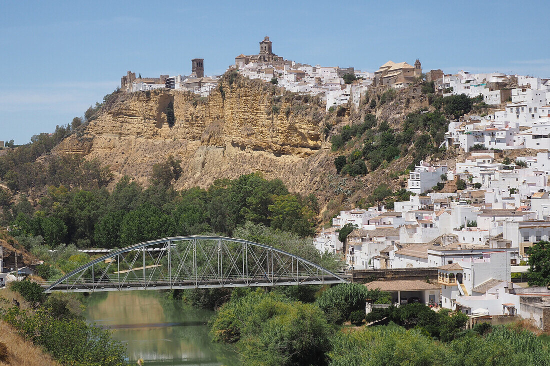 Weiße Dörfer, Blick auf Arcos de la Frontera, Andalusien, Spanien