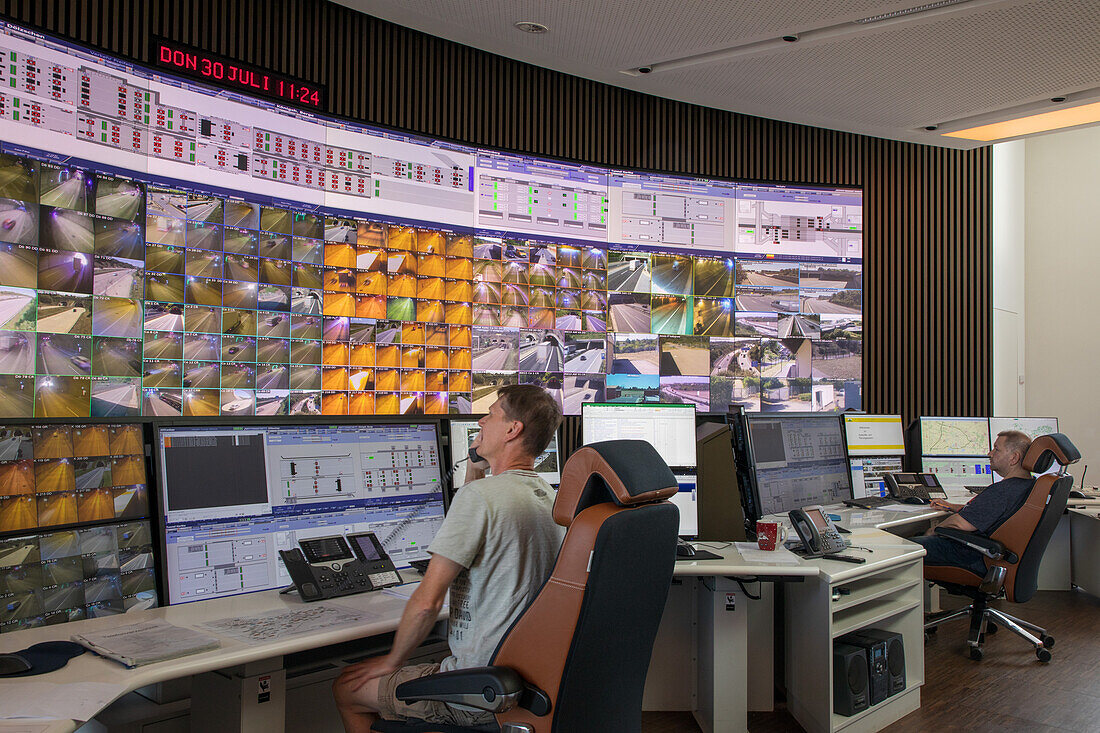 Network operations center Dresden, traffic control center, NOC, Network Operation Center, screens, German Autobahn