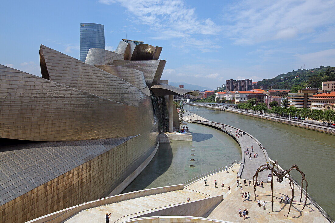 Guggenheim Museum by Frank O. Gehry on the Bilbao River, Bilbao, Basque Country, Spain