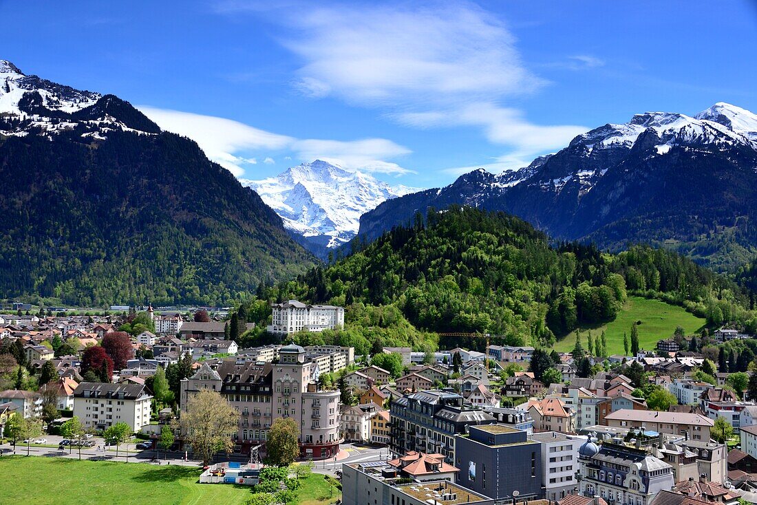 View from the Metropole Hotel in Interlaken, Bernese Oberland, Switzerland