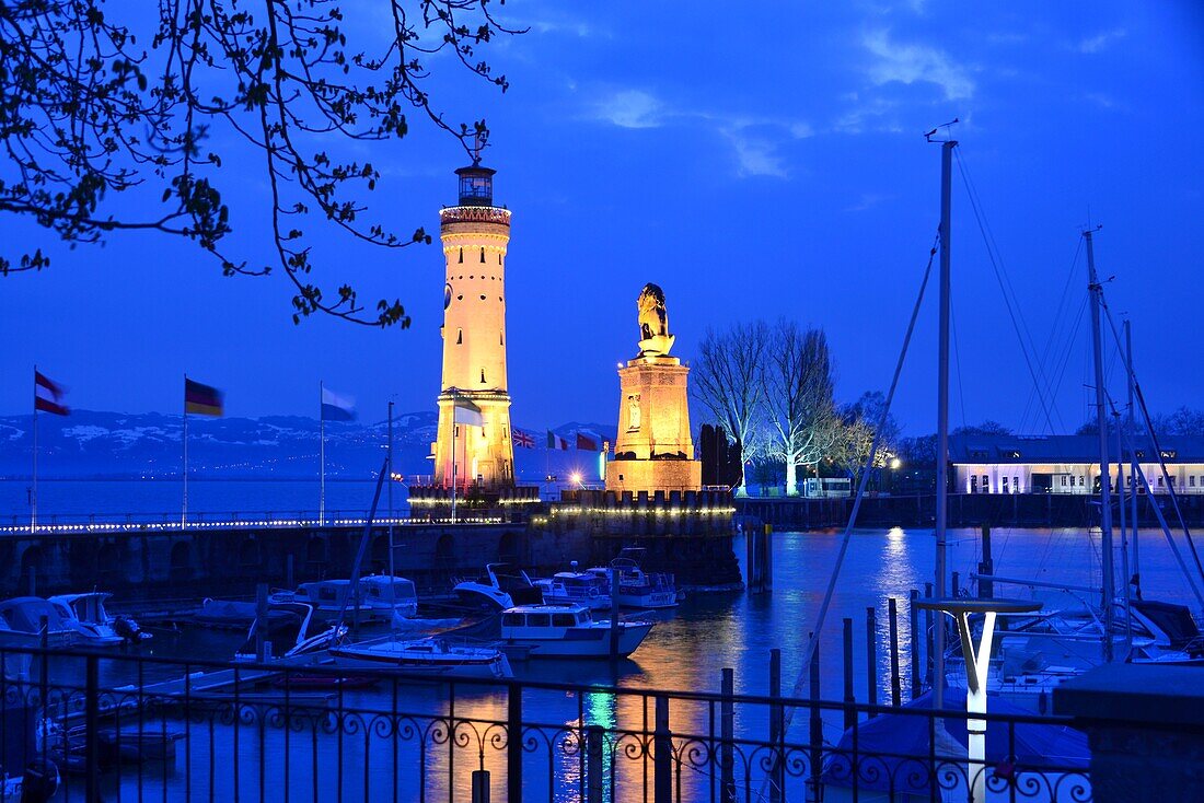 at the port of the island of Lindau on Lake Constance, Bavaria, Germany