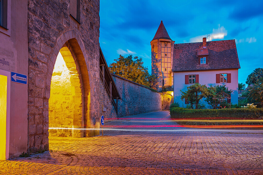 Noerdlinger Tor and Salwartenturm in Dinkelsbuehl, Bavaria, Germany