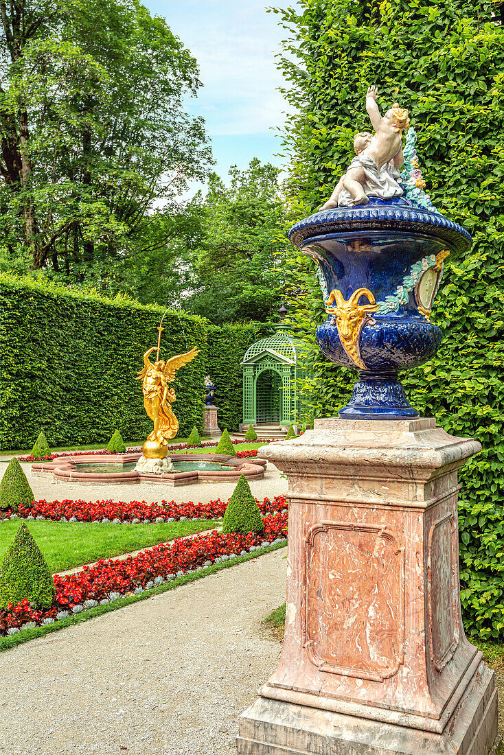 Westparterre in the park of Linderhof Palace, Ettal, Bavaria, Germany