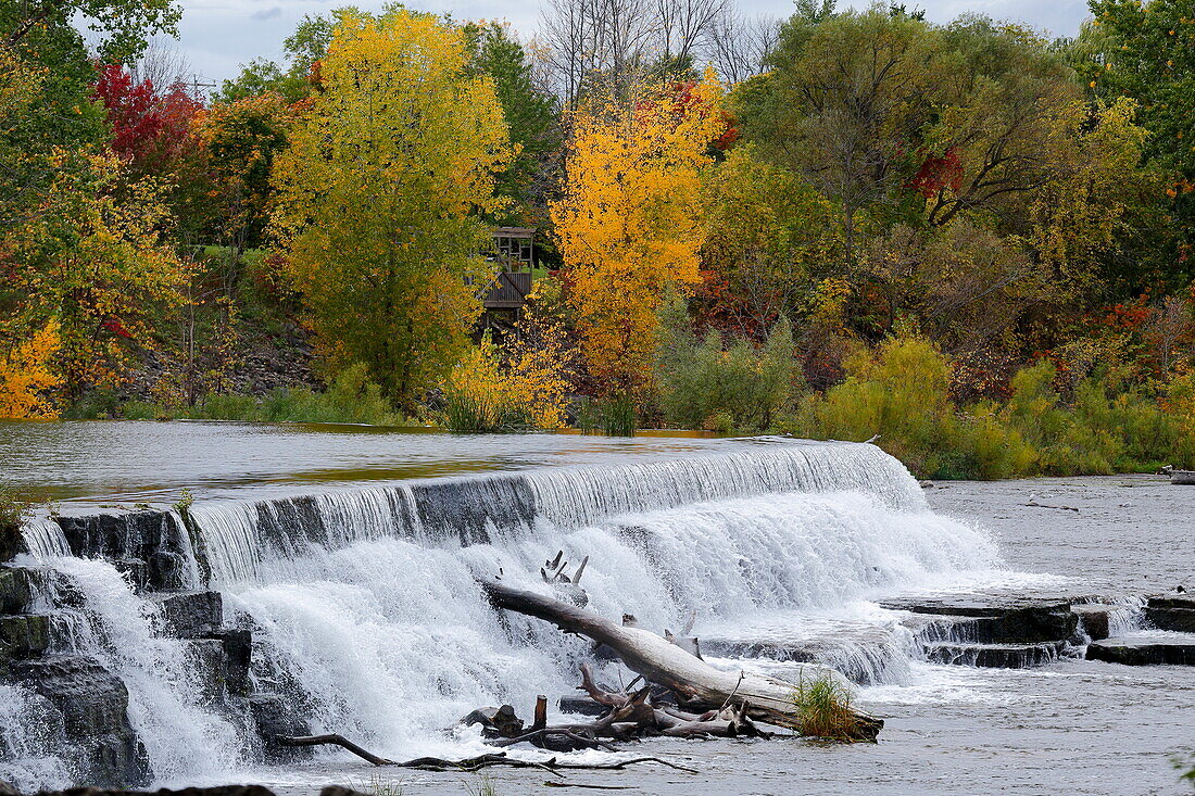 Waterfall in Chateauguay River, Quebec Province, Canada