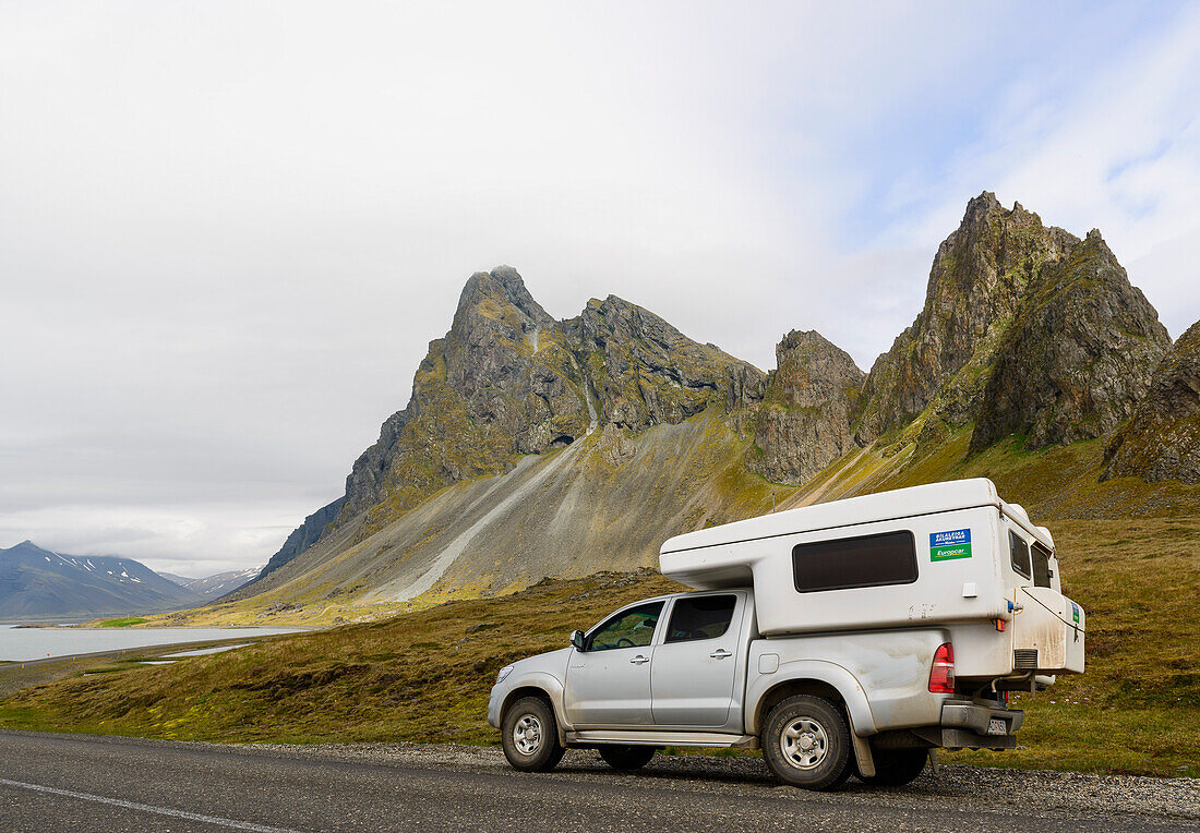 Rough mountains on the ring road in southern Iceland