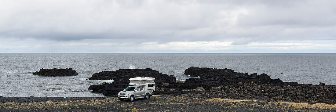 With the motorhome on Iceland
