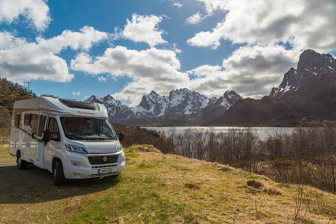 Traveling by camper on the Vesteralen, Norway