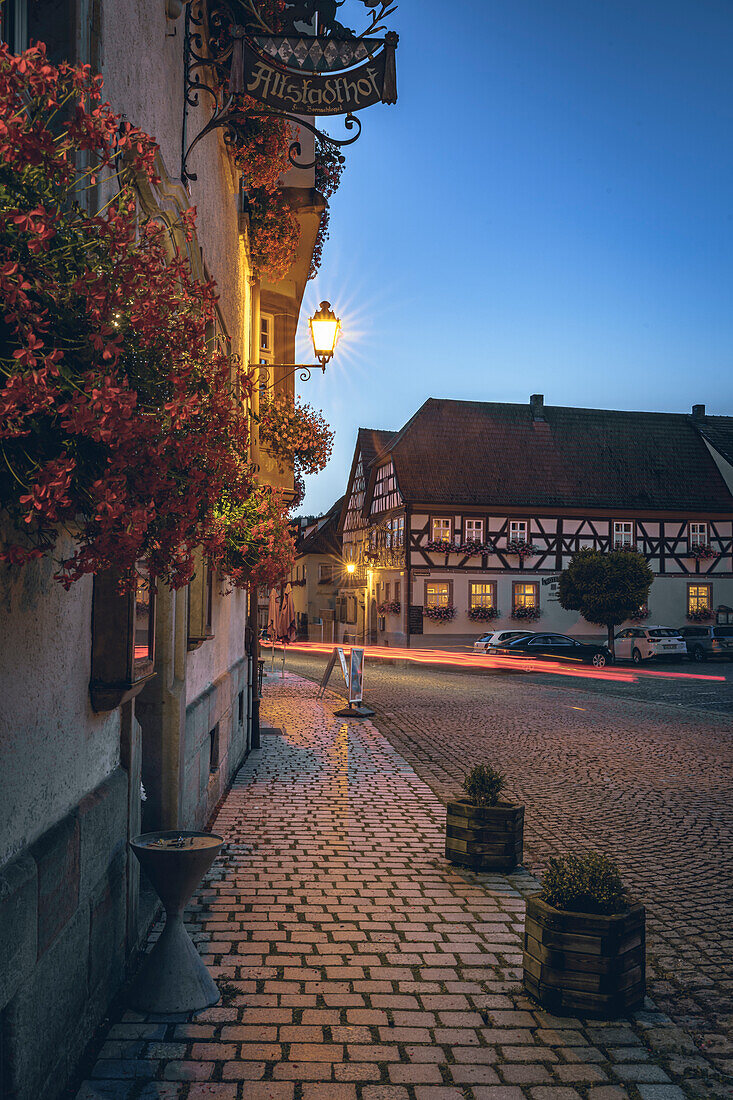 Stadtplatz der mittelalterlichen Stadt Seßlach im oberfränkischen Landkreis Coburg