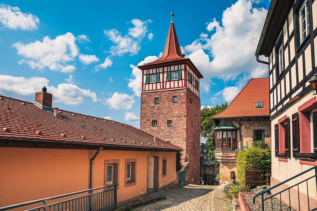 Roter Turm und Röthleinsberg in Kulmbach, Bayern, Deutschland