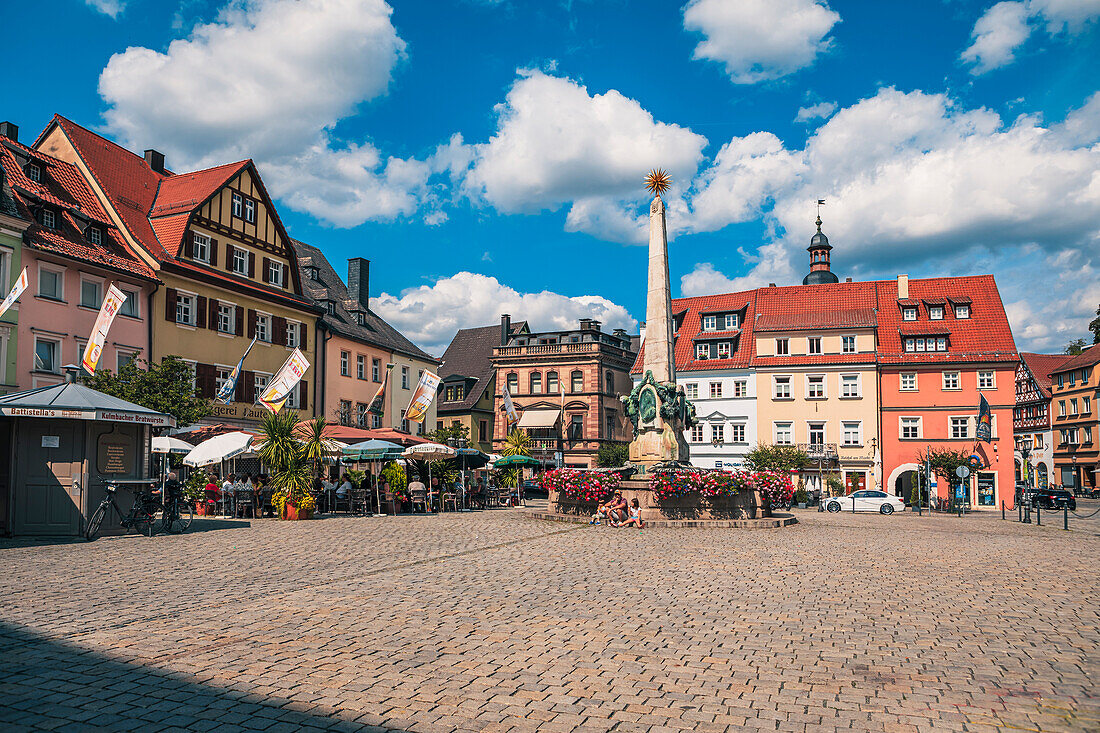 Market square in Kulmbach, Bavaria, Germany