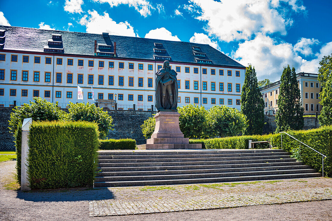 Ernst the Pious Monument in front of Friedenstein Castle in Gotha, Thuringia, Germany