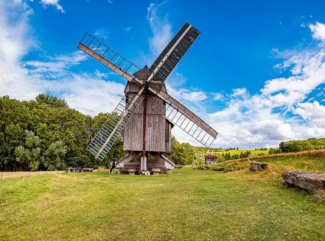 Windmill Ballstädt near Gotha, Thuringia, Germany