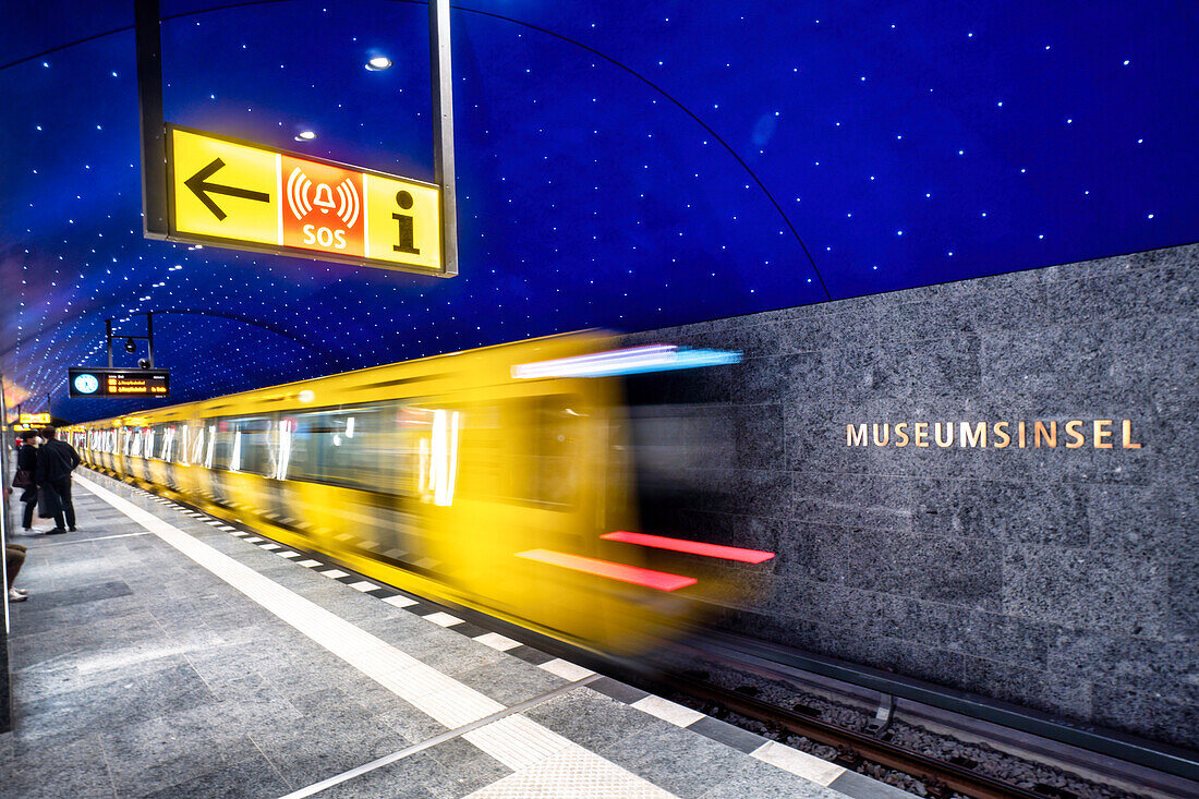 Starry sky in the new Museum Island station on the U5 line, Berlin, Germany, Europe