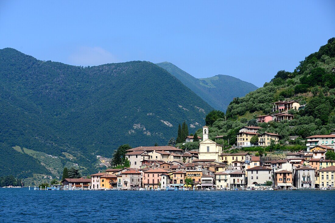 Fähre nach Peschiera auf der Monte Isola, Iseosee, Lombardei, Italien