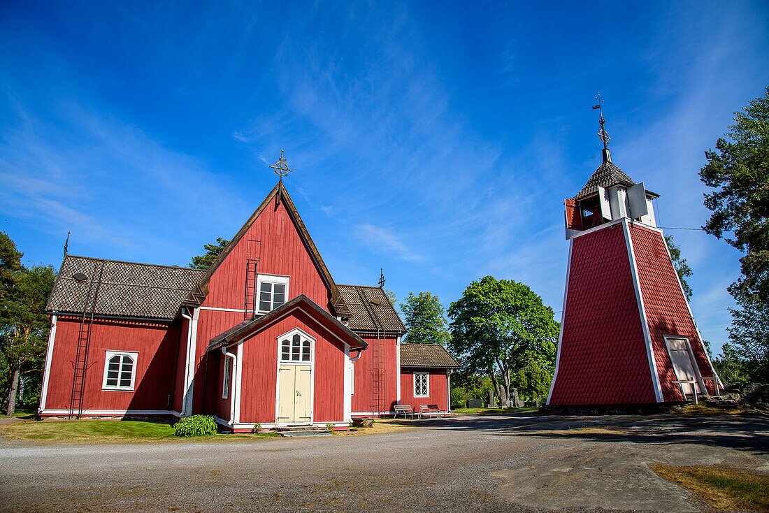 Holzkirche auf der Insel Jumo, Schaerenringweg: Askainen–Kustavi–Inioe–Houtskaer–Korpo–Nagu–Pargas, Finnland