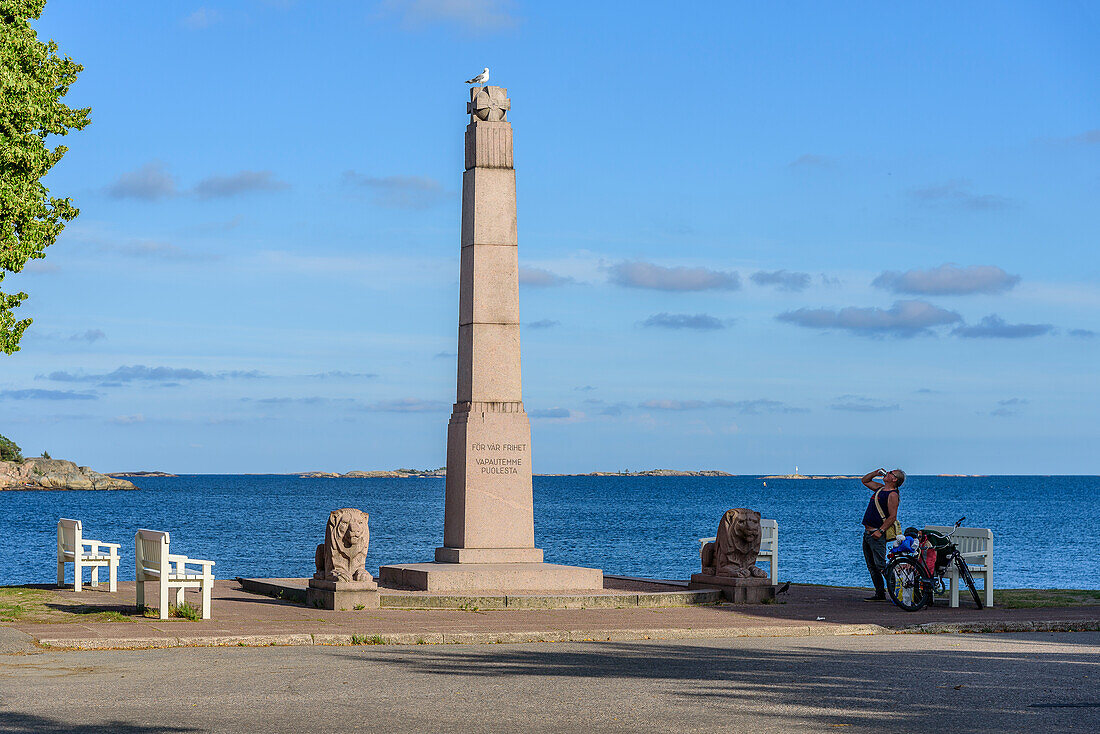 Monument in on the city beach, Hanko, Finland