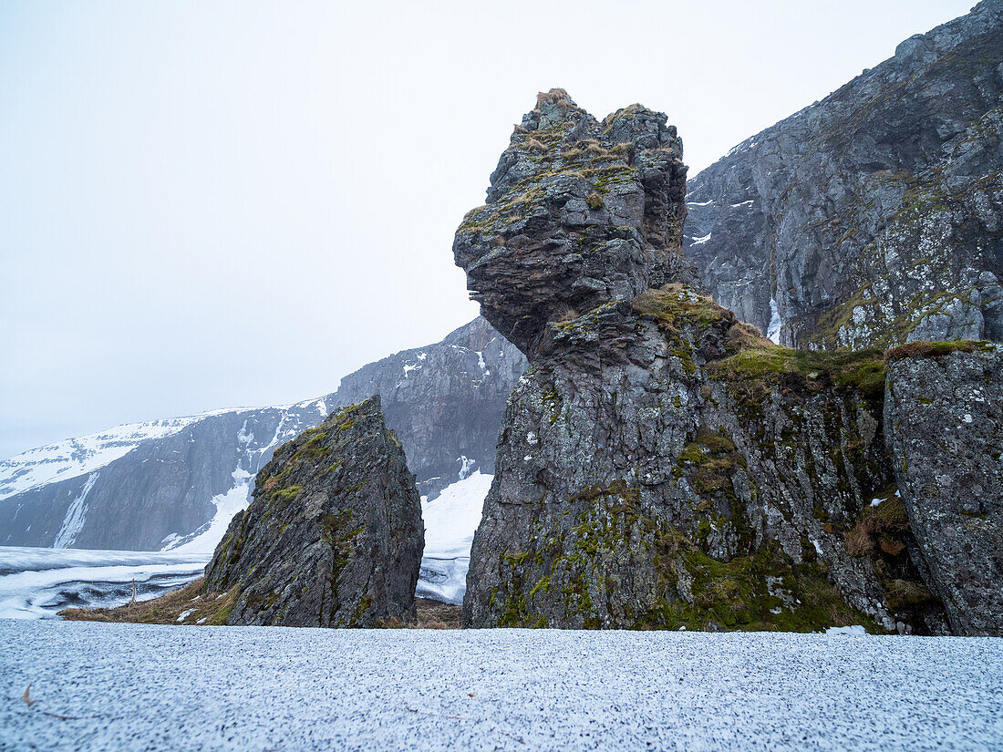 Klippen an der Hornvik Bucht, Felsformationen, Hornstrandir Naturreservat, Island, Europa