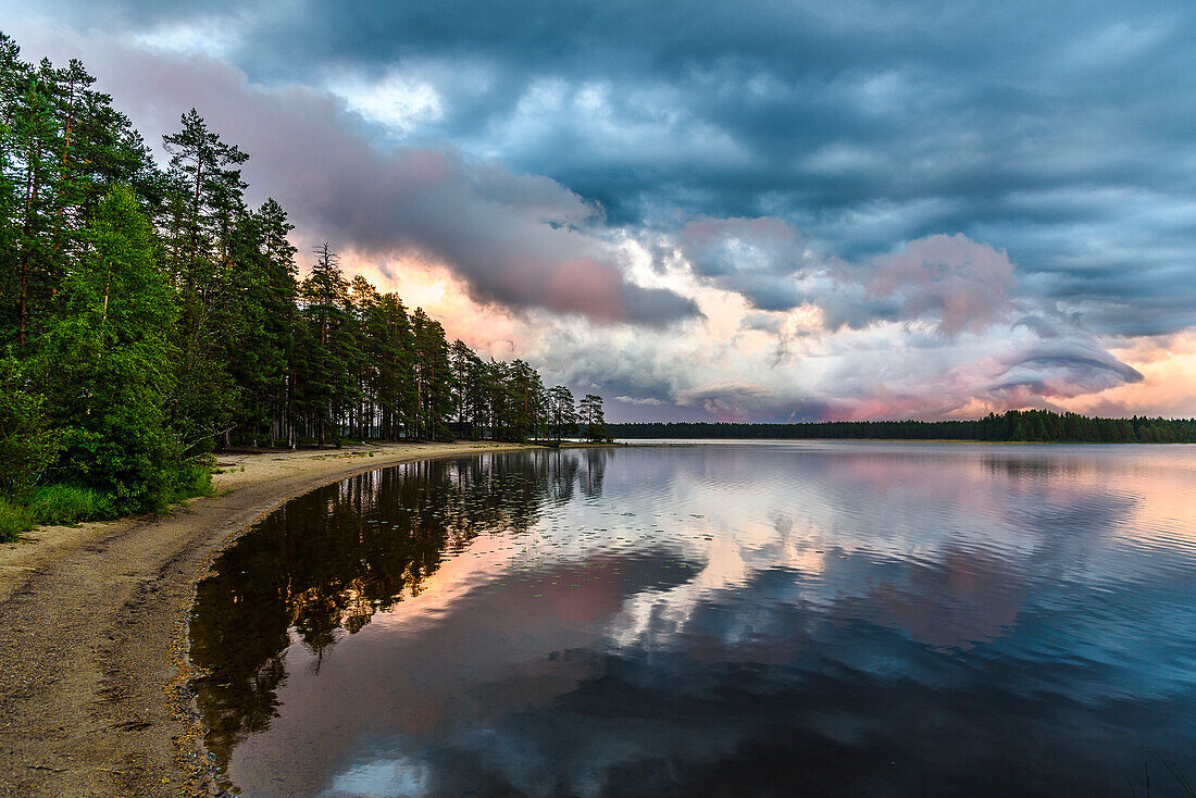 Light mood after thunderstorm in Patvinsuo National Park, Finland