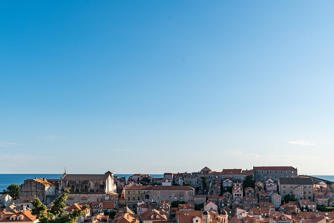 Panoramic view of the old town of Dubrovnik, Dalmatia, Croatia.