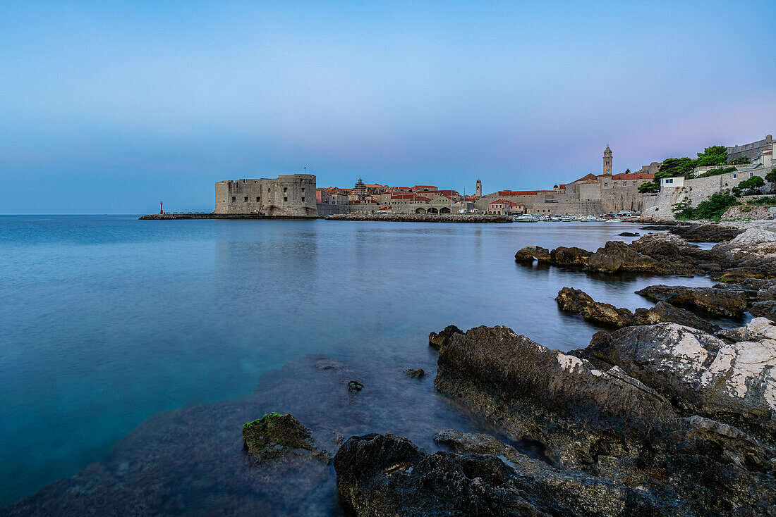 Morning view of the old town of Dubrovnik, Dalmatia, Croatia.