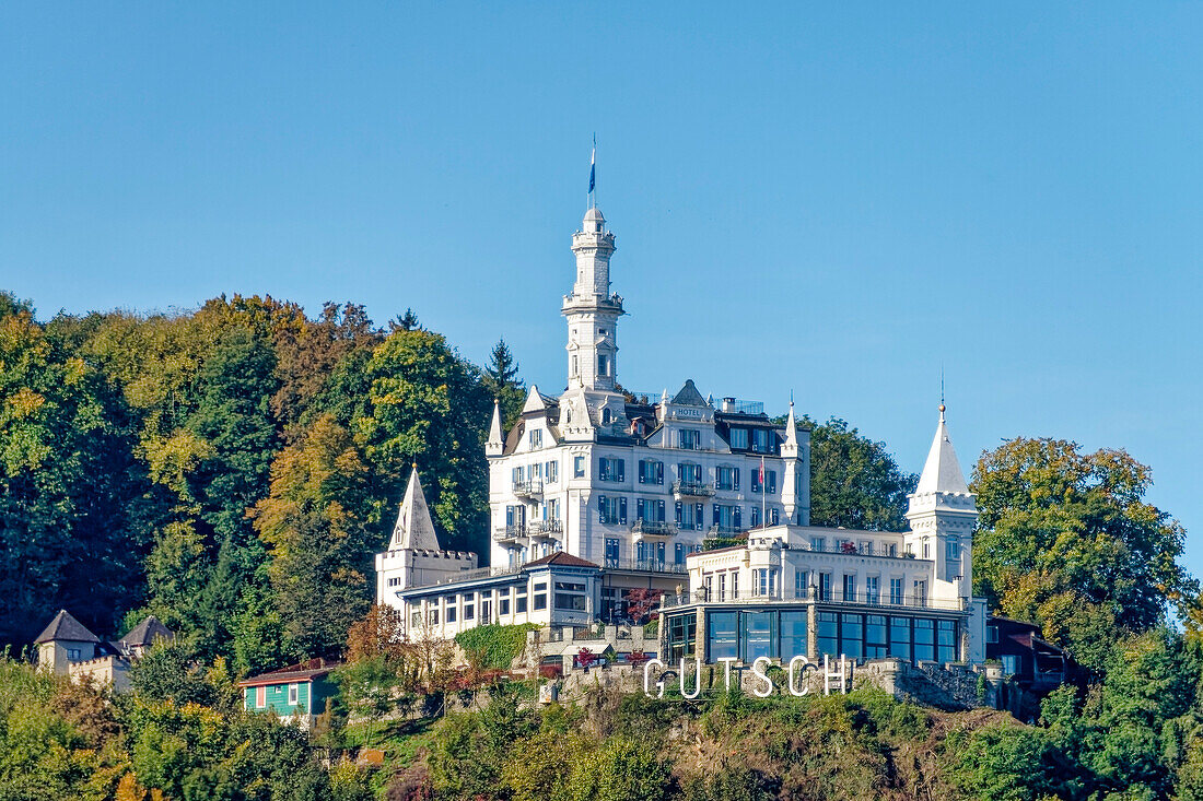 Lucerne in autumn, Schloss-Hotel Gütsch, Chateau Gütsch, Switzerland