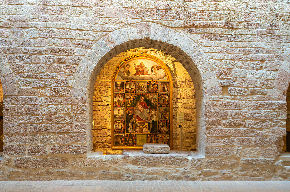 Crypt of the Cathedral of San Rufino in Assisi, Perugia Province, Umbria, Italy