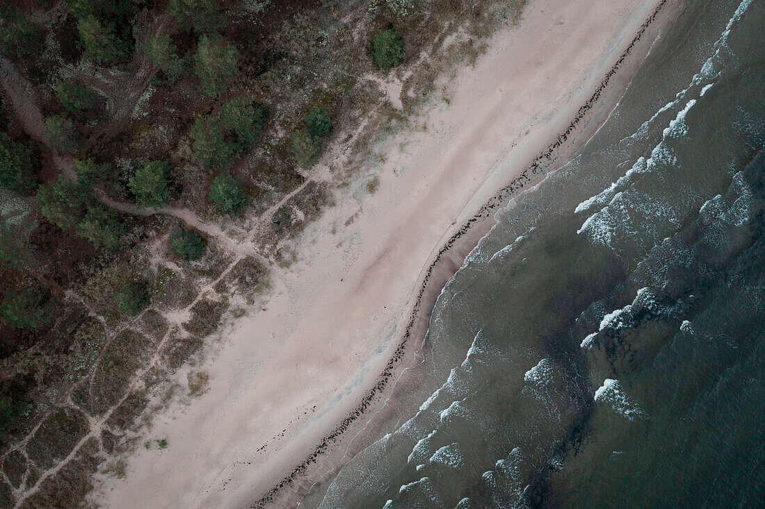 Lyckesand Strand auf der Insel Öland im Osten von Schweden von oben 