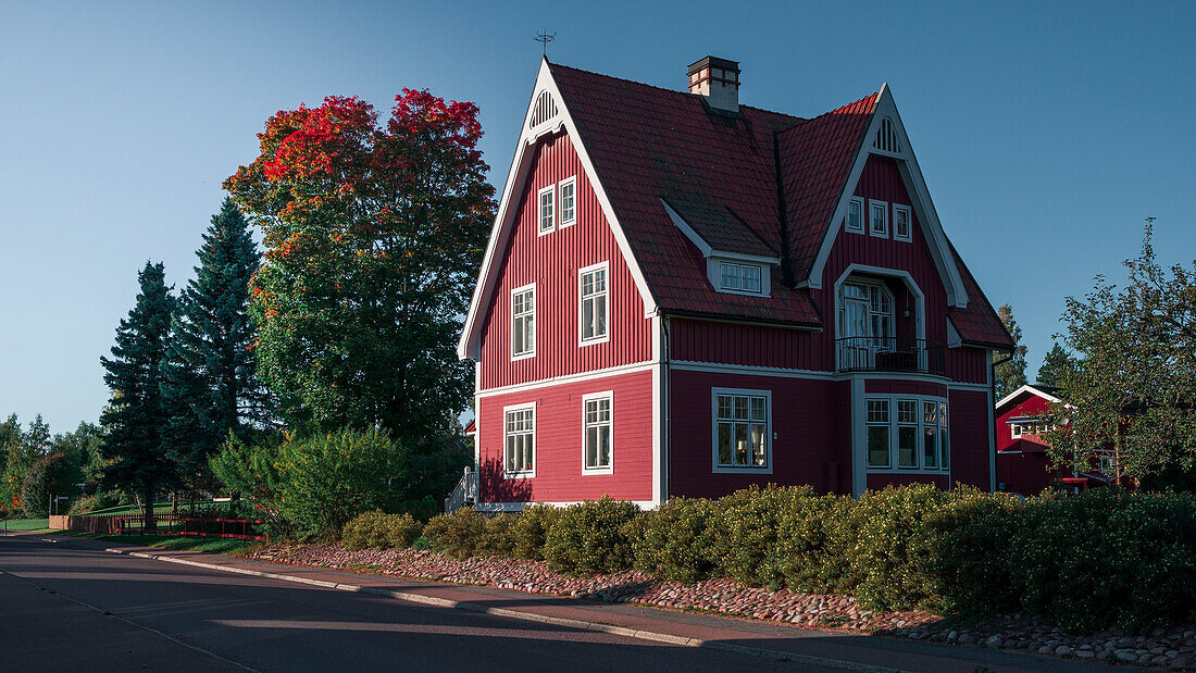 Red house near Rättvik on Lake Siljan in Dalarna, Sweden