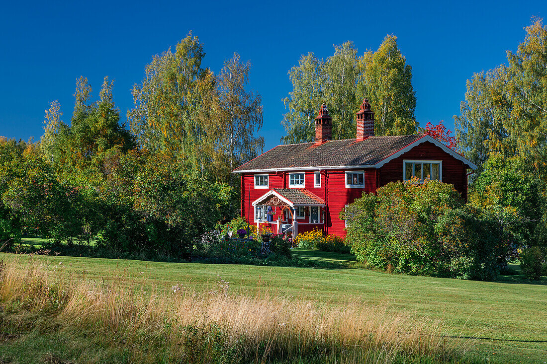 Red Swedish house in Dalarna, Sweden