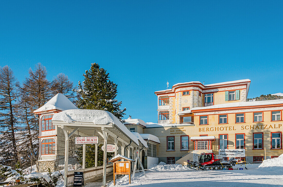 Berghotel Schatzalp Davos in winter, Graubünden, Switzerland