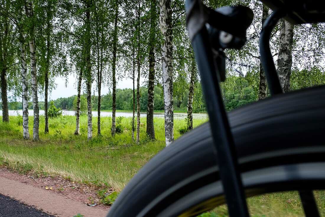 Cycling on the Ahland Island, Ahland, Finland