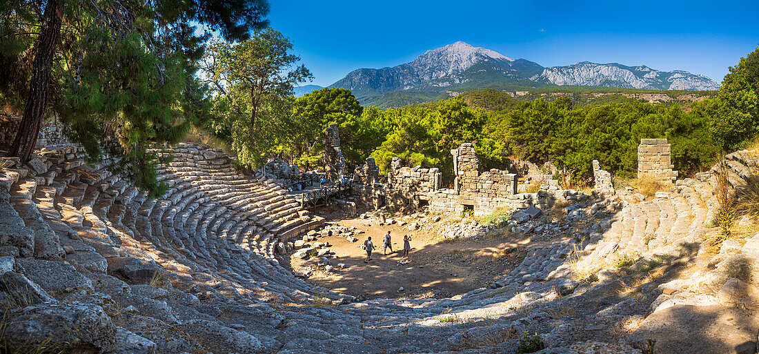 The theater of Phaselis, ancient city on the coast, Antalya Province in Turkey