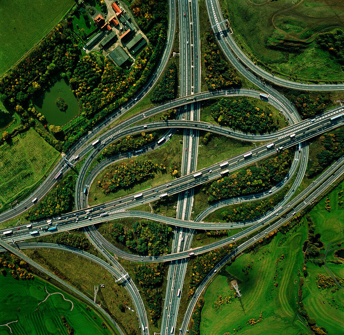 UK, Essex, Intersection of M25 and M11 … – License image – 71374495 ...