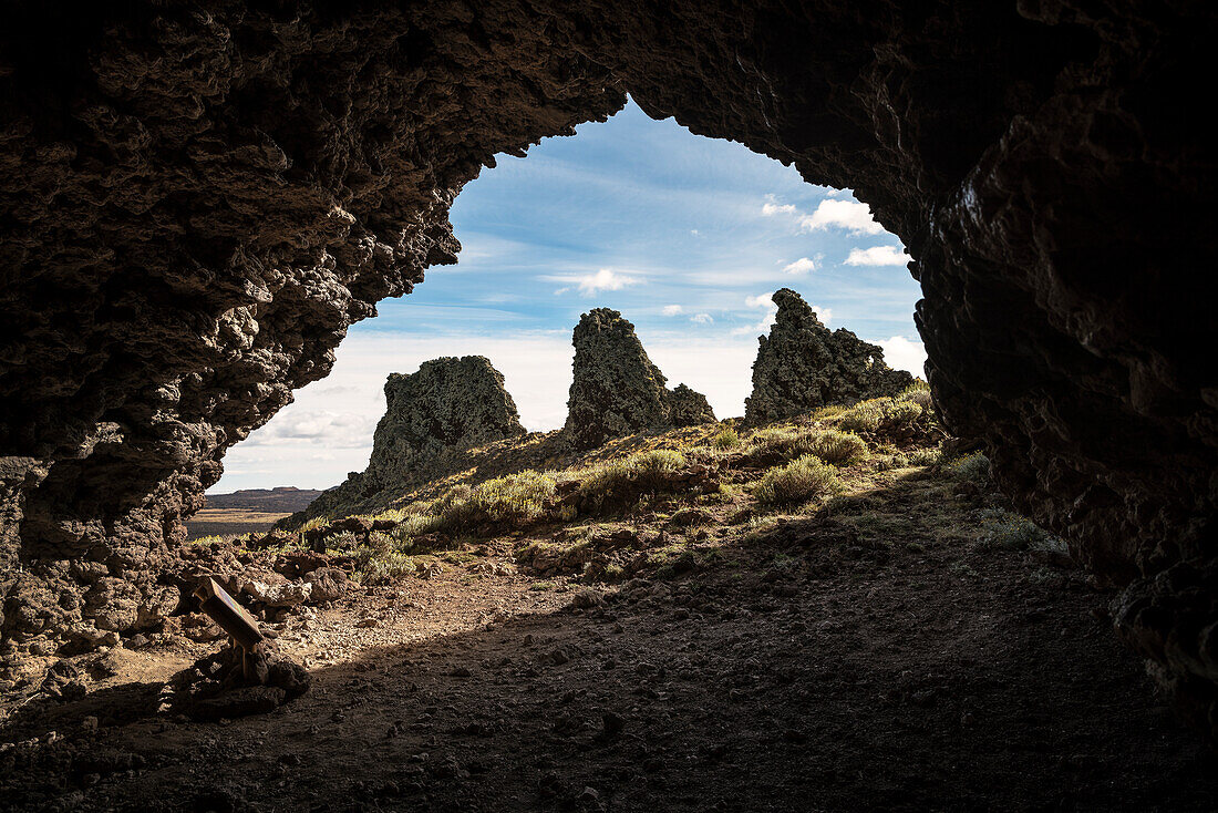 Cueva (Höhle) Pali Aike, Vulkanfeld Nationalpark Pali Aike, Patagonien, Provinz Santa Cruz, Chile, Südamerika