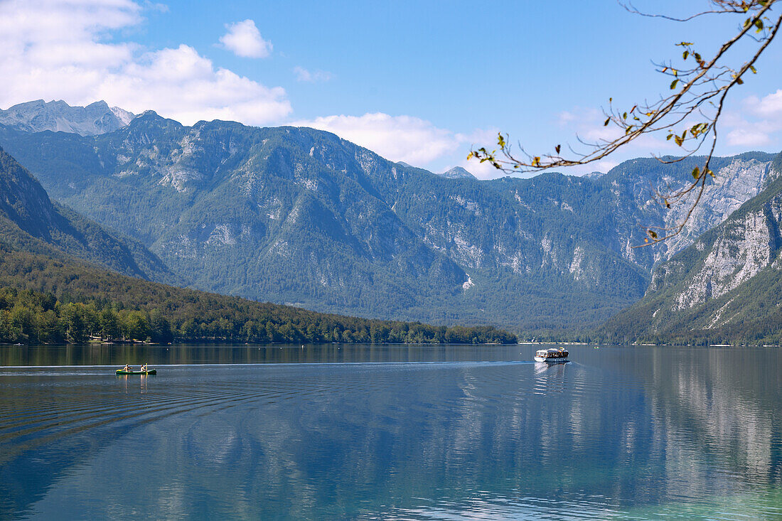 Bohinj Lake; Bohinjsko Jezero; Triglav National Park, lake view from Ribcev Laz