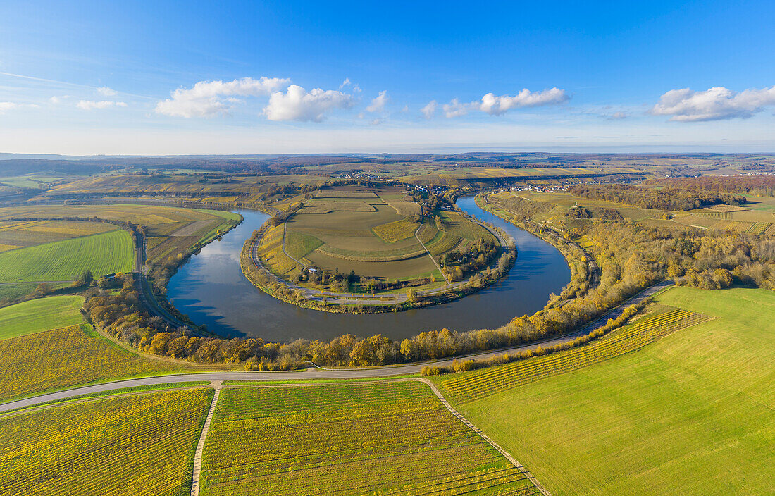 Moselle loop near Palzem, Upper Moselle, Rhineland-Palatinate, Germany