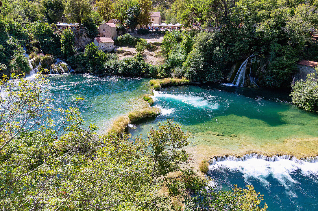 Nationalpark Krka; Skradinski buk; Wasserfall, Wassermühle, Dalmatien, Kroatien