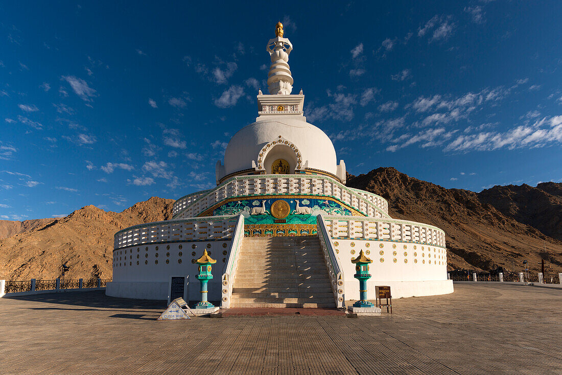 Shanti Stupa in Leh, Ladakh, Jammu and Kashmir, India, Asia