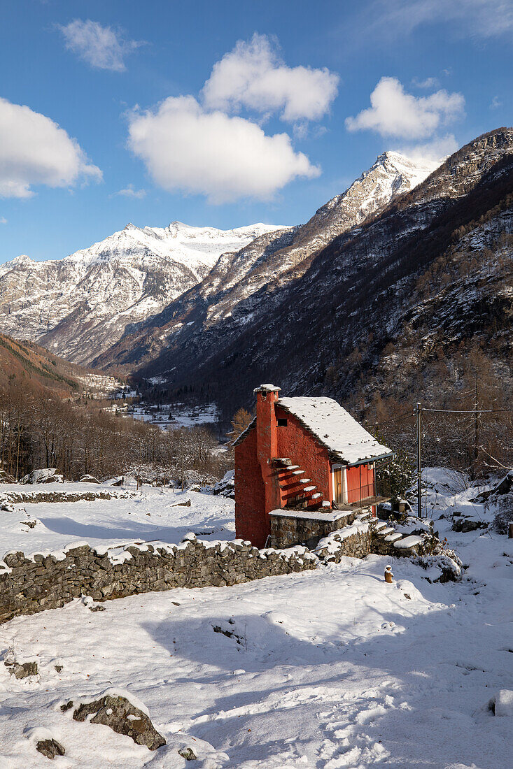 Glorious winter day in Ticino, Brione, Ticino, Switzerland, Europe